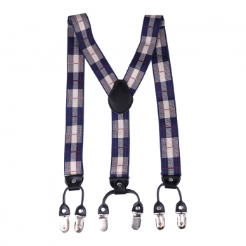 Business Mens Trousers Refined Suspenders Non-slip Shoulder Straps Gift - Retro Plaid
