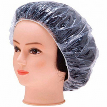 1PCS Elastic Clear Bathing Hair Care Protector Hat Disposable Shower Cap - Transparent
