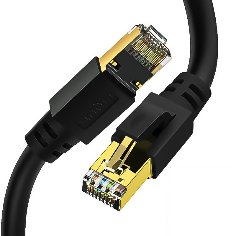RJ45 Network Patch Cord Cat8 LAN Cable 2000Mhz 40Gbps Suitable for Router Laptop - 25FT