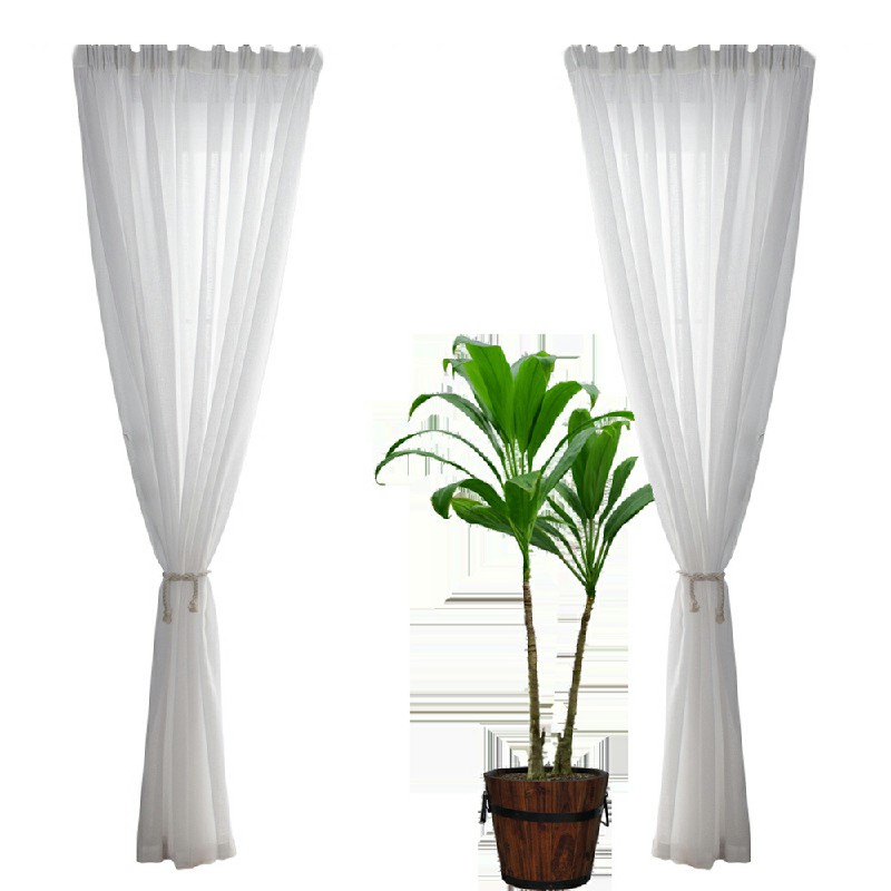 One Pair Sheer Slot Top Plain Voile Net Curtain Panels 140x137cm - Grey