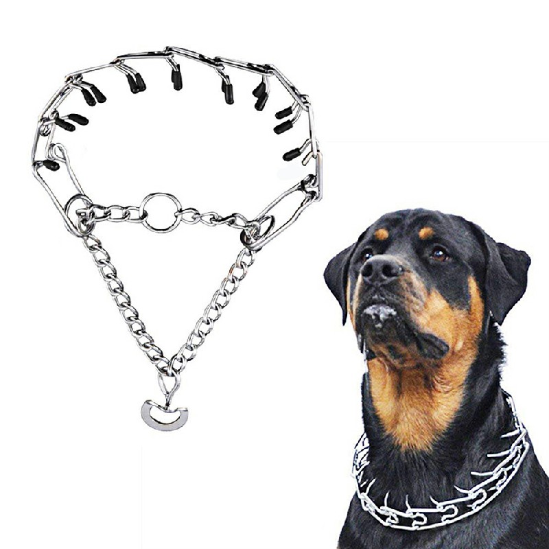 Metal Steel Chain Dog Training Prong Pinch Adjustable Choke Spike Collar - 4mmx60cm