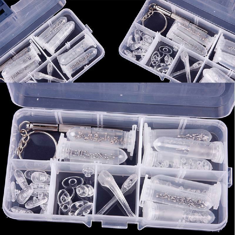 Spectacle Glasses Sunglasses Eye Glass Screws Nuts Pads Optical Repair Kit