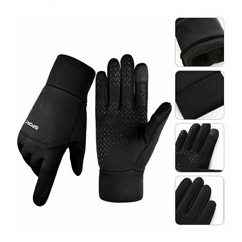 Winter Riding Gloves Touchscreen, Thermal Cycling Gloves Sport Gloves for Climbing Working Cycling Skiing, Black M