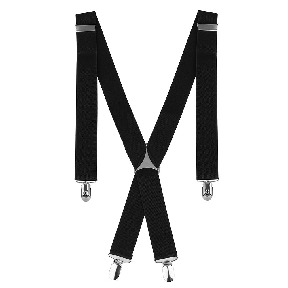 35mm Adjustable Elastic Plain Unisex Mens Braces Suspenders Heavy Duty Trouser